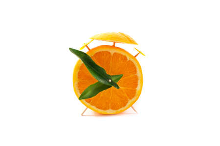 orange that creates a wake up call for breakfastの写真素材