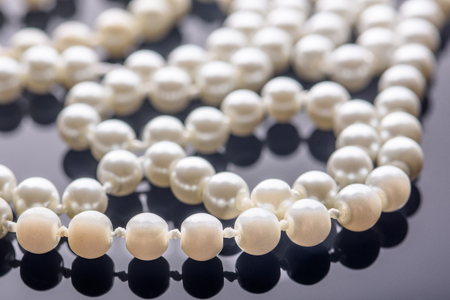 costume jewelry necklace imitation pearlの写真素材