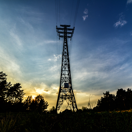 high-voltage mastの写真素材