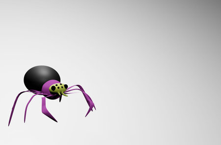 funny colorful spider cartoon with white background
