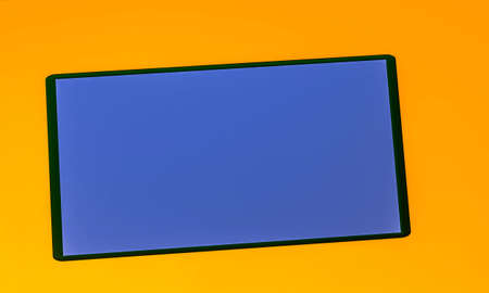 3D render depicting mobile phones on an orange backgroundの写真素材