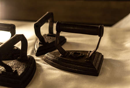 group of old ironsの写真素材