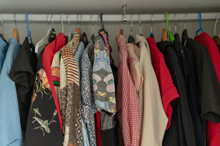 clothes in closet