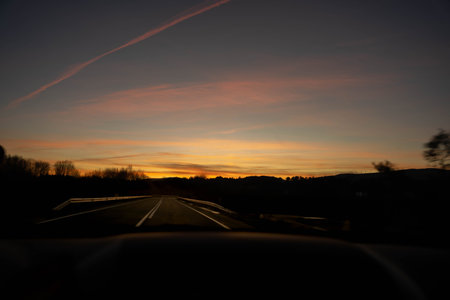 Road at dusk