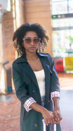 woman and suitcaseの写真素材