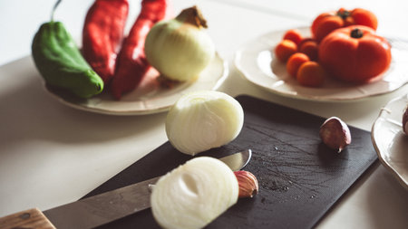 Vegetable ingredients in the kitchen