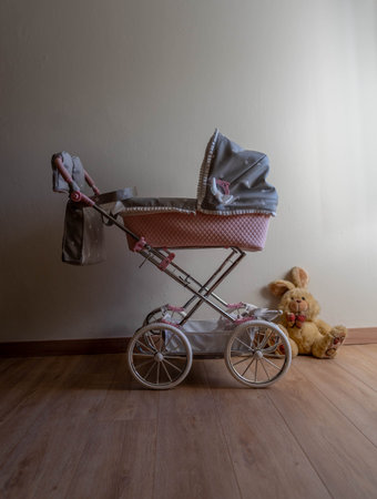 Antique baby strollerの写真素材