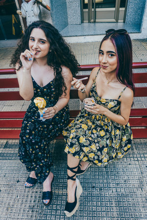 Friends on the Street with Ice Cream