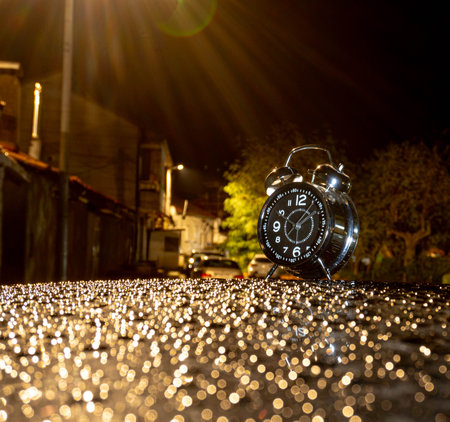 Street alarm clockの写真素材