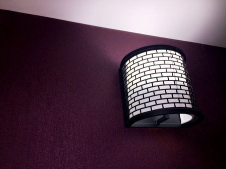 Design loft lamp with dim light and mesh housingの写真素材