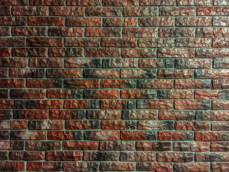brick wall covered with glossy lacquer with embroidery interior old wallの写真素材