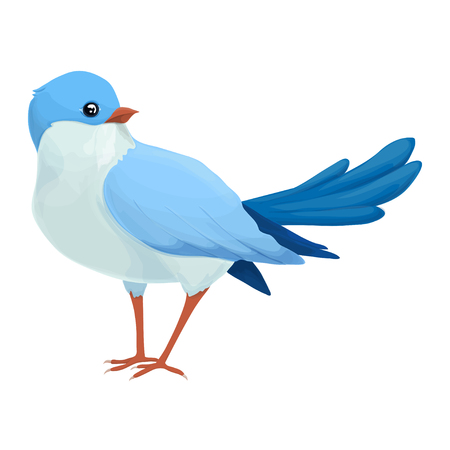 Realistic blue bird looks away. Imaginary view.のイラスト素材