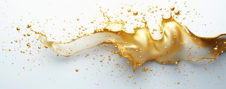 Gold Splash on White Background AI Artの素材