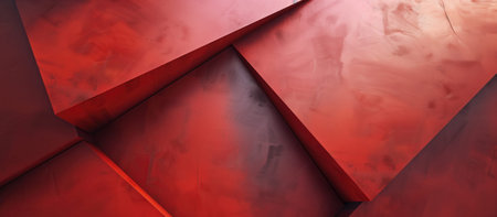 Red Geometric Shapes With Soft Lighting. Generative AIの素材
