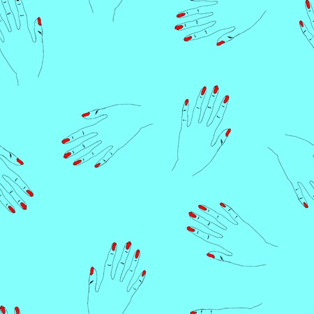 Hand drawn seamless vector pattern with woman arms for textile, ceramics, fabric, print, cards, wrappingのイラスト素材