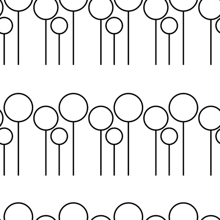 Black and white seamless vector pattern with abstract trees for wapping, craft, printの写真素材