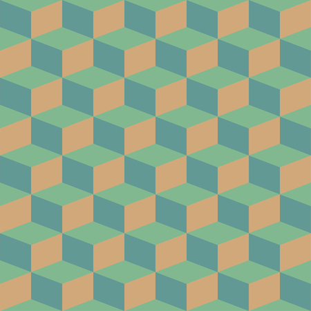 Abstract blocks visual illusion seamless contrast retro pattern for craft, wrapping, fabric, textileの写真素材