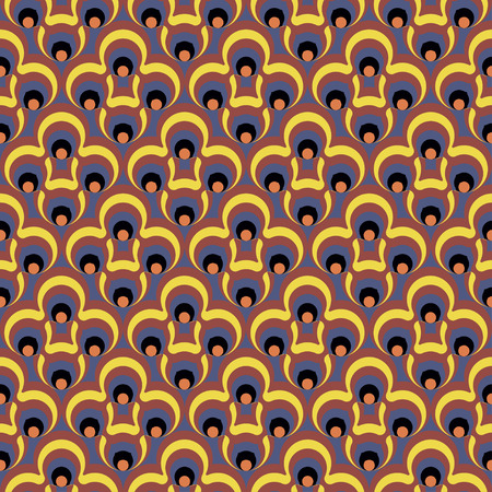Abstract circles striped flowers vibrant seamless gradient warm pattern for craft, wrapping, fabric, textileの写真素材