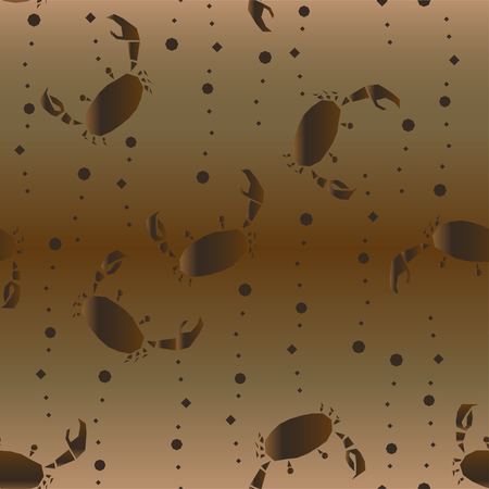 Paper gradient coffee application with crabs for wrapping, craft, textile, fabricのイラスト素材