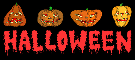 Halloween pumpkin banner for web, cards, posterのイラスト素材
