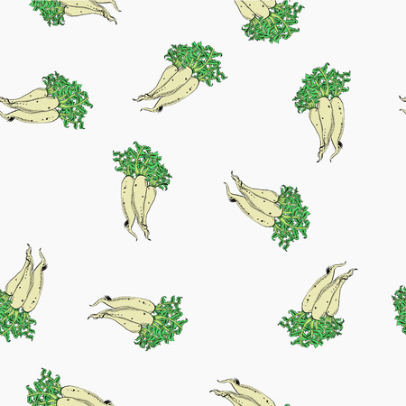 Calligraphy daikon vector coloured white pattern for wrapping, craft, textile, fabricのイラスト素材