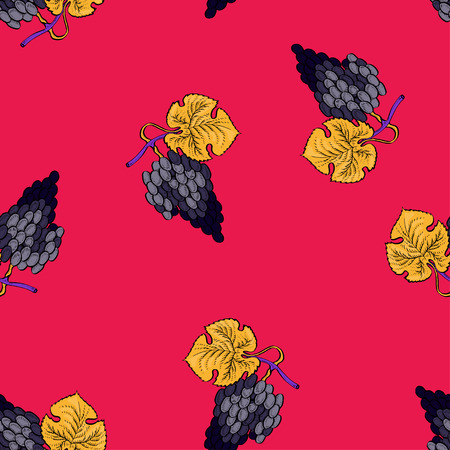 Grape seamless calligraphy coloured vector pattern for t-shirt, bag, mug, branding, web? textile, wrapping, fabricのイラスト素材