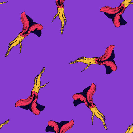 Horseradish vector vibrant coloured pattern for web, textile, branding, t-shirts, cards, craftのイラスト素材