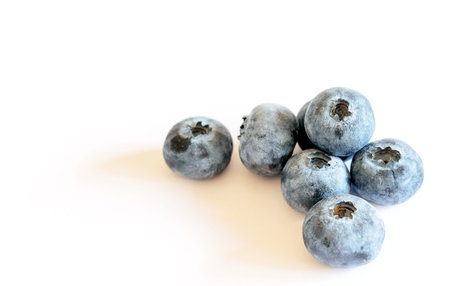 Fresh blueberries isolated on the white background. の写真素材