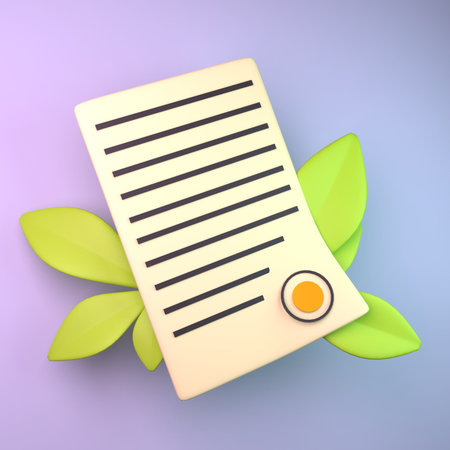 sheet of paper contract 3d rendering