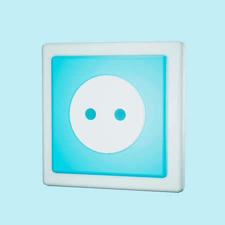 plastic socket on a blue background. 3d illustrationの写真素材