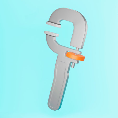 adjustable metal wrench 3d render
