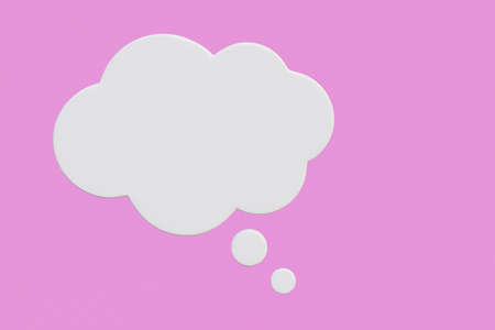 White cloud for text from chat or speech, 3d render illustrationの写真素材