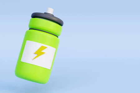 Green frosted plastic sports water bottle. 3d illustrationの写真素材