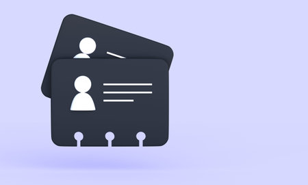 Driver license or id card, badge icon. 3d illustration