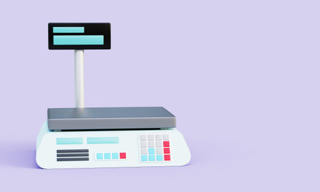 Shop electronic scales. 3d illustration
