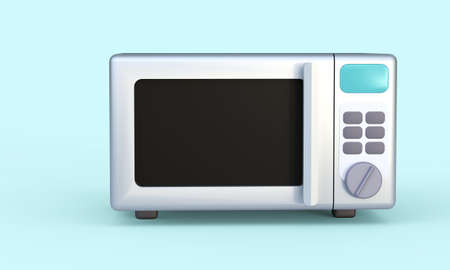 Realistic steel microwave oven. 3d illustrationの写真素材
