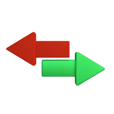 Left and Right Arrows 3d illustrationの写真素材