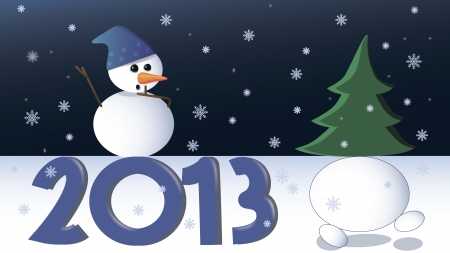 The vector illustration of snowmanのイラスト素材