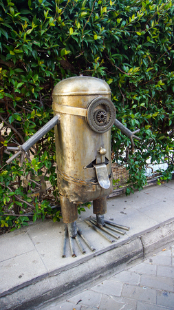 Brass metal sculpture of minionの写真素材
