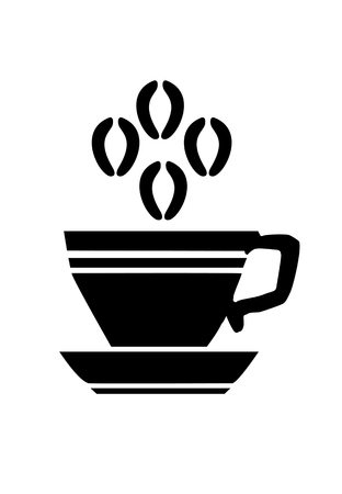 A Vector flat black coffee cup icon isolated.のイラスト素材