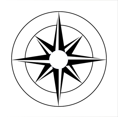 Icon Rose of wind in black isolated.のイラスト素材