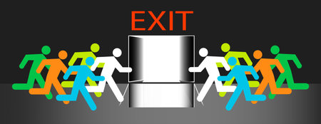 Exit out door to many human groups.