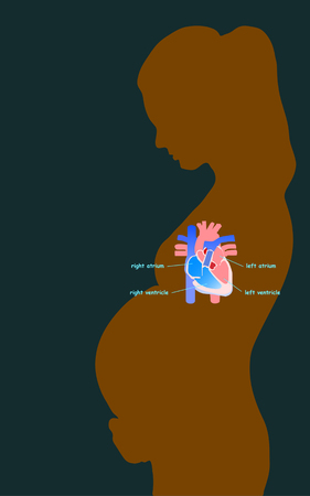 Woman silhouette on black background. Vector illustrationのイラスト素材