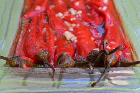 Red peppers saladの写真素材