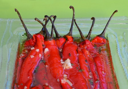 Red peppers saladの写真素材