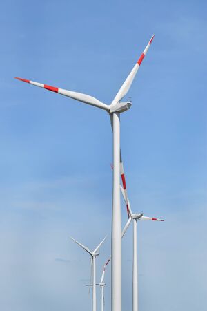 Wind farm in Alibunar, Serbiaの写真素材