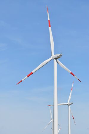 Wind farm in Alibunar, Serbiaの写真素材