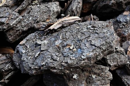 A pile of dry lignite coal ready for heating during winterの写真素材