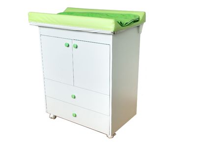 Diapers changing table - isolatedの写真素材