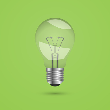 Light bulb on a green background. Vector illustrationのイラスト素材